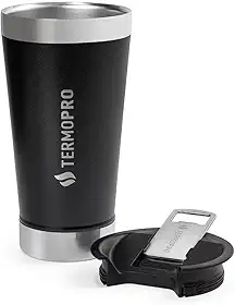 Copo Térmico Cerveja com Tampa e Abridor 500ml Preto Termopro