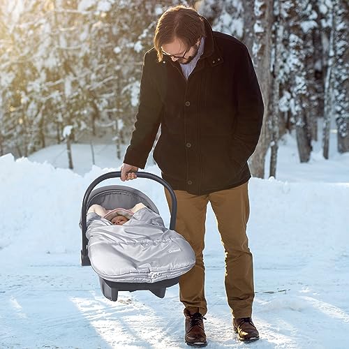 Image of Orzbow Winter Carseat Cover for Baby, Cozy Fleece, Universal Fit,Light Grey