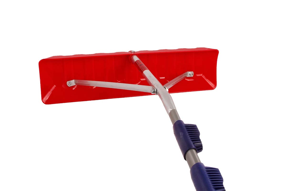 Spazzaneve Telescopico 5m per Tetti, Giardini d'Inverno e Camion | Pala 60x15cm con asta in alluminio 2,28-5m, include Grip Protector antiscivolo da 15x13cm per una presa sicura
