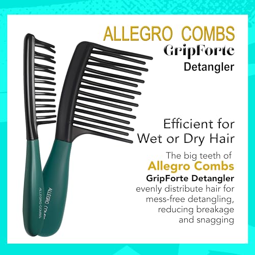 Peine para cabello rizado Allegro Gripforte X-Large negro y verde miniatura 4