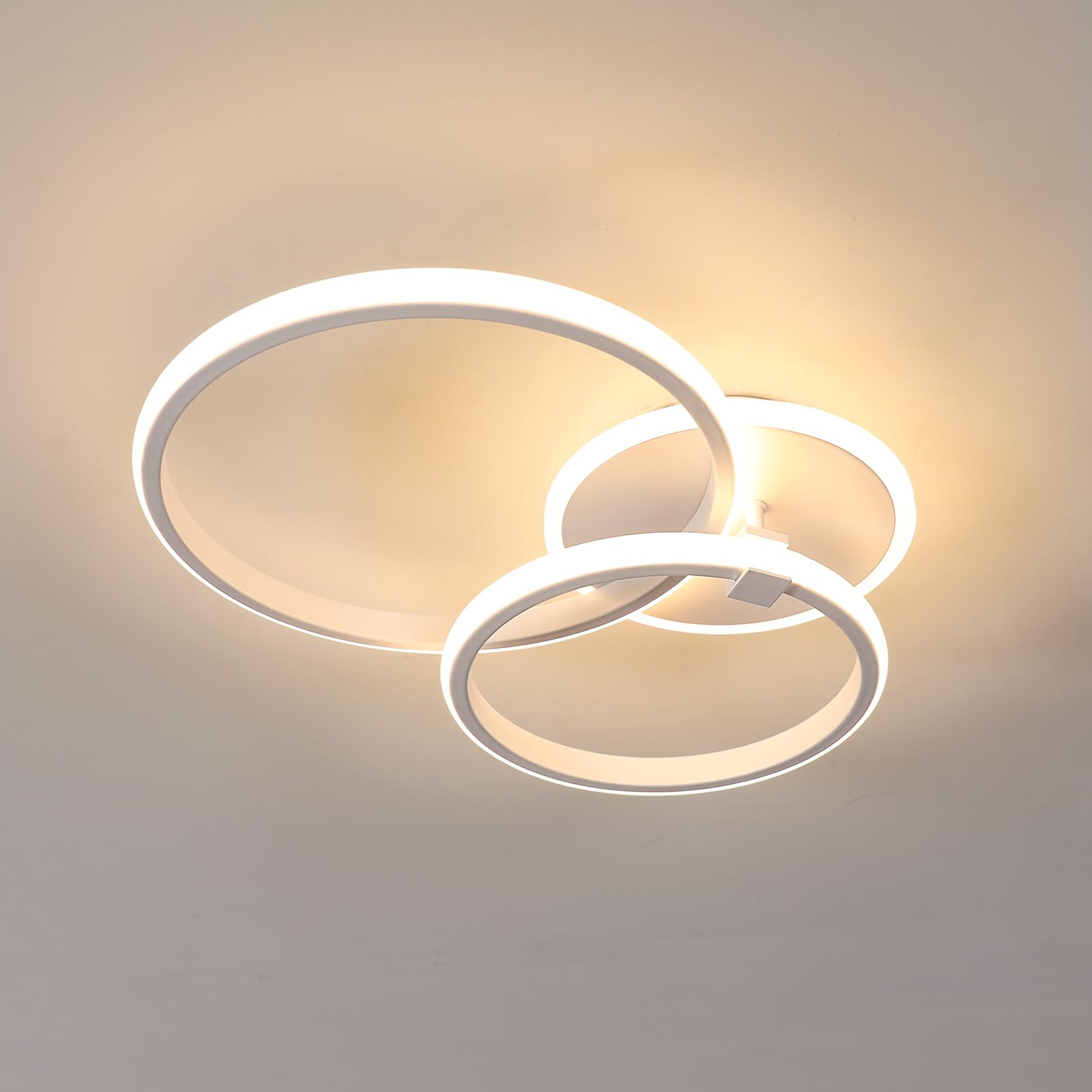 DELIPOP Plafoniera LED Moderno, 42W 4725LM Lampada da Soffitto Rotondo, Lampadario LED Luce Calda 3000K per Soggiorno Camera da Letto Cucina, Bianco