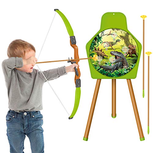 HERSITY Tiro con Arco Juego Arco y Flecha Juguete con 1 Arco 3 Flechas y 1 Objetivo Deporte al Aire Libre Regalo de para Niños