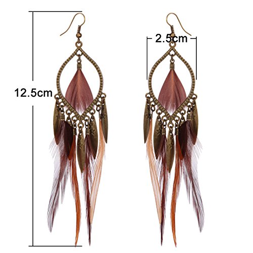 Fxmimior 2555 Fashion Women Vintage Bohe Feather Earrings thumb #4
