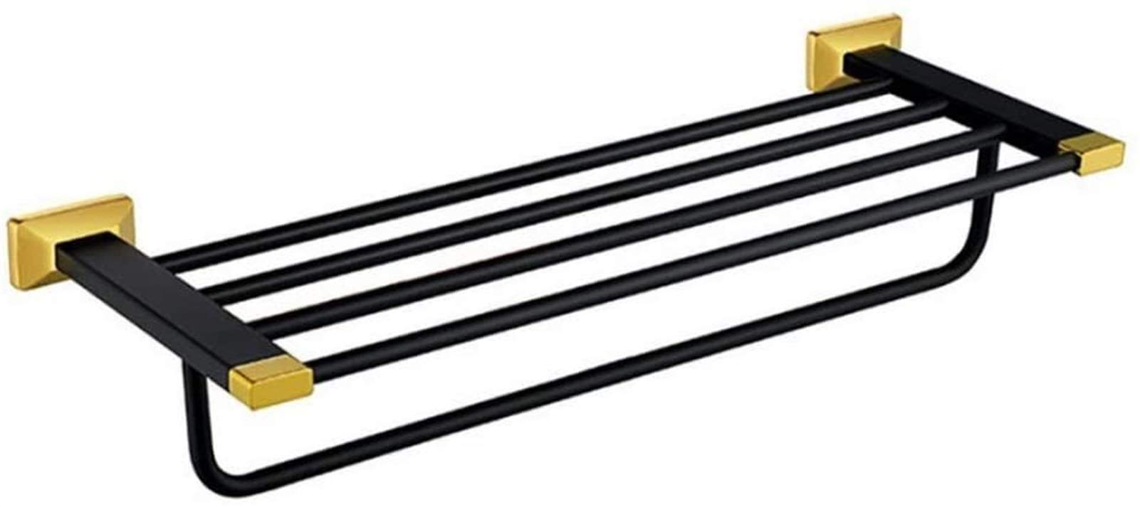CAIFENG Bathroom Towel Holde Toilet Towel Rack Brass Towel Hanger Balck And Golden Double Layers