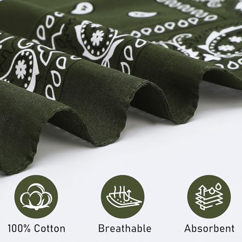 Mochabao 100% Cotton 27 x 27 inches Large Bandanas, Set of 6 - Thumbnail 4