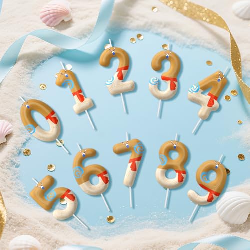 Image of Hawaii Number 90 Birthday Candles, Island Themed Cake Topper for Boys Girls Cake Decorations, Birthday Decorations Party Supplies, Number Candles for Party Decor