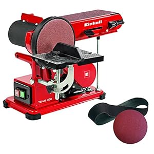 Einhell Werkbank-/ Schijf en Bandschuurmachine TC-US 400 (375 W, 1.450 min^-1 snelheid, aluminium steuntafel…