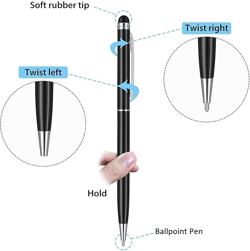 Image of inchK R Y P T A R inch Personalised Ballpoint Pen with Stylus | Custom Engraved Metal Pens | Blue Ink | Dual Tip for Writing & Touchscreens | Elegant & Portable Gift Set - StylePan1-Pack of 1
