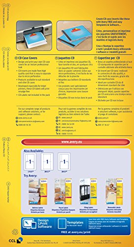 Avery J8435-25 Cd Case Cover, Spine And Tray Inserts, 1 Label Per A4 Sheet #TOP1