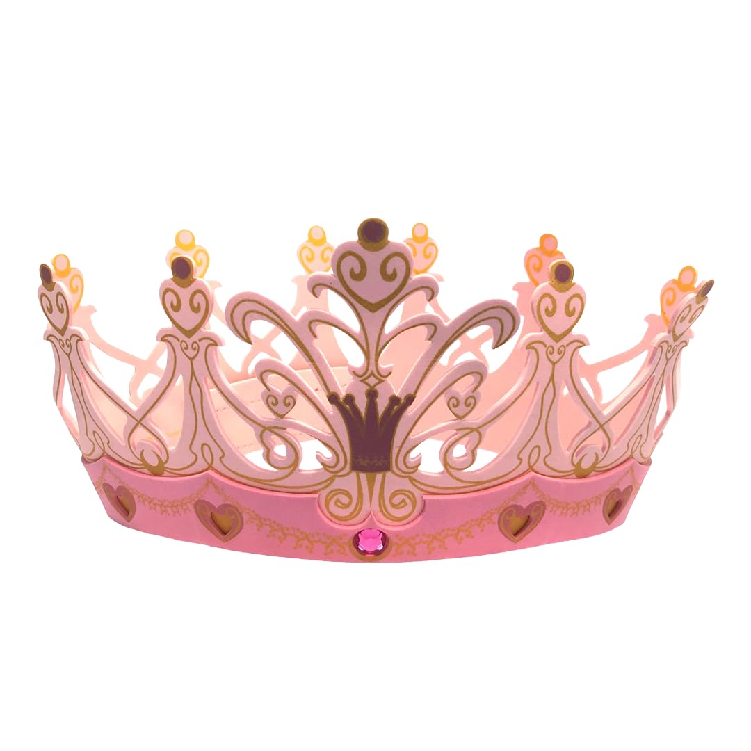 Liontouch - Corona da Regina Rosa per Ragazze | età 3-8 - Misura Regolabile | Accessorio per Giochi di Ruolo, Travestimenti, Costumi Regali, Abiti a Tema per Bimbe | Realizzata in Gommapiuma Durevole