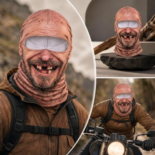 Funny Old Man Ski Mask Balaclava, Realistic Full Face Cover for Men Women - image 6