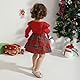 LUVCES Baby Mädchen Herbst Winter Röcke Sets Rüschen Langarm Strampler Top Plaid Rock Infant Overalls Hosenträger Kleid Kleidung Outfits Rot Plaid 3-6 Monate