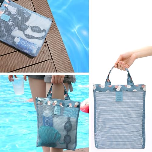 ONEBO 2 Pcs Toiletry Shower Bag for Gym,Quick Dry Shower Caddy with Zipper,Portable Hanging Bathroom Mesh Caddy,for Travel Business Trip Vacation - Image 4