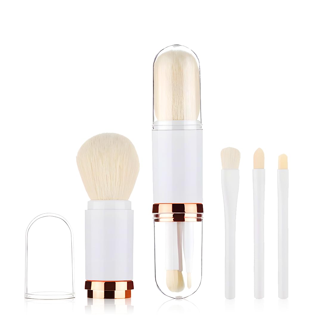 Gleva 4 in 1 Travel Portable Makeup Brush Set, Mini Lip Brush