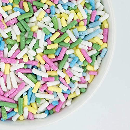 Pastel Sprinkles for Baking Cake and Cupcakes - Pastel Sprinkles Decorations in Vegan and Natural Sprinkles for Ice Cream Toppings - Cake Sprinkles in Pastel Jimmies Sprinkles for Donuts and Cookies