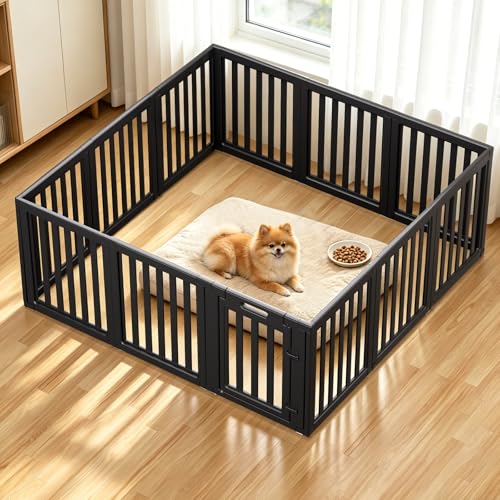 Image of Dog Playpen Indoor,Puppy Playpen,Black 23.6 inch H, 12 Panels | Dog Play Pen Indoors with Open View, Tool-Free Setup, Multi-Shape Setup, Dog Pen for Dogs, Cats & Puppies