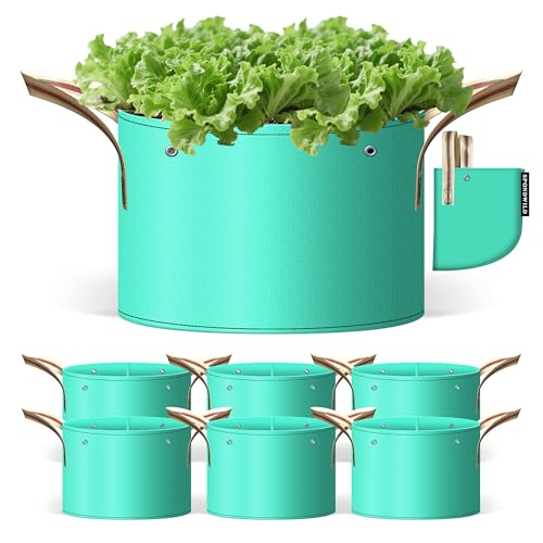 SPONDWILD 7 Pcs 30 Gallon Potato Grow Bag PE Garden pots Plant Grow Bag with Branch-Binding Holes and Drain holefor for Vegetables Strawberries Flowers