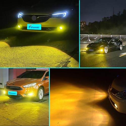 Image of 5202 LED Fog Light Bulbs 3000K Gold Yellow, Pack of 2 | 2000 Lumens Super Bright 12V LED Bulb Replacement for Car Truck SUV, Compatible with H16 PS19W PS24W 5201
