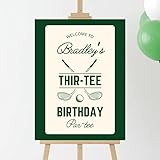 Editable Men’s Golf Birthday Welcome Sign 30Th 40Th 50Th, Thir Tee Golf Party Poster, Golf Theme Birthday Decorations For Him, Custom Golf Birthday Sign, Printable Birthday Welcome Board