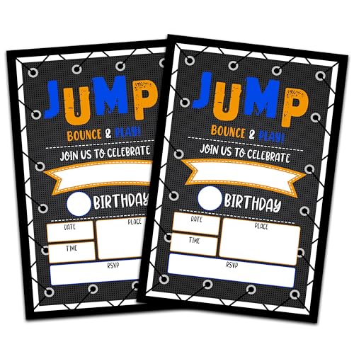 CLIRBE Trampoline Jump Birthday Party Invitations, Birthday...