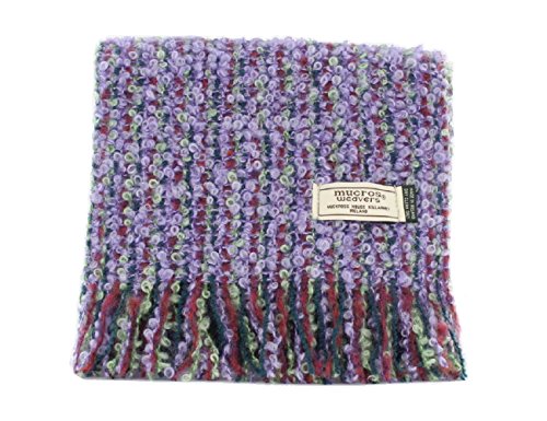 Mucros Weavers Irish Scarf Mohair & Viscose 8” x 70” Purple & Teal Made in Ireland4