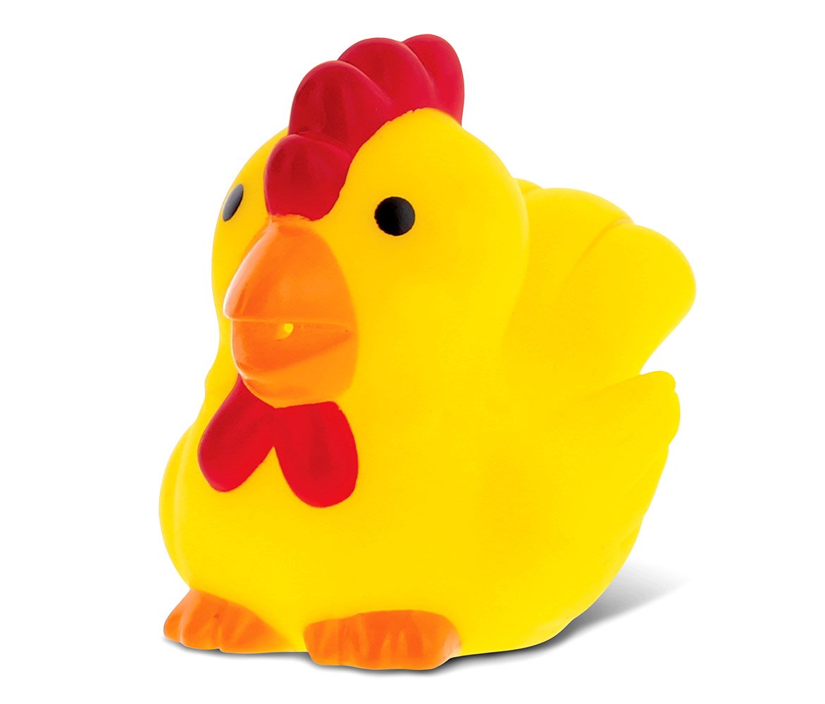 DolliBuRooster Bath Buddy Squirter - Floating Yellow Chicken Rubber Bath Toy, Fun Water Squirting Bathtime Play For Toddlers, Cute Farm Barn Animal Toy For The Bathtub, Beach, & Pool for Girls & Boys