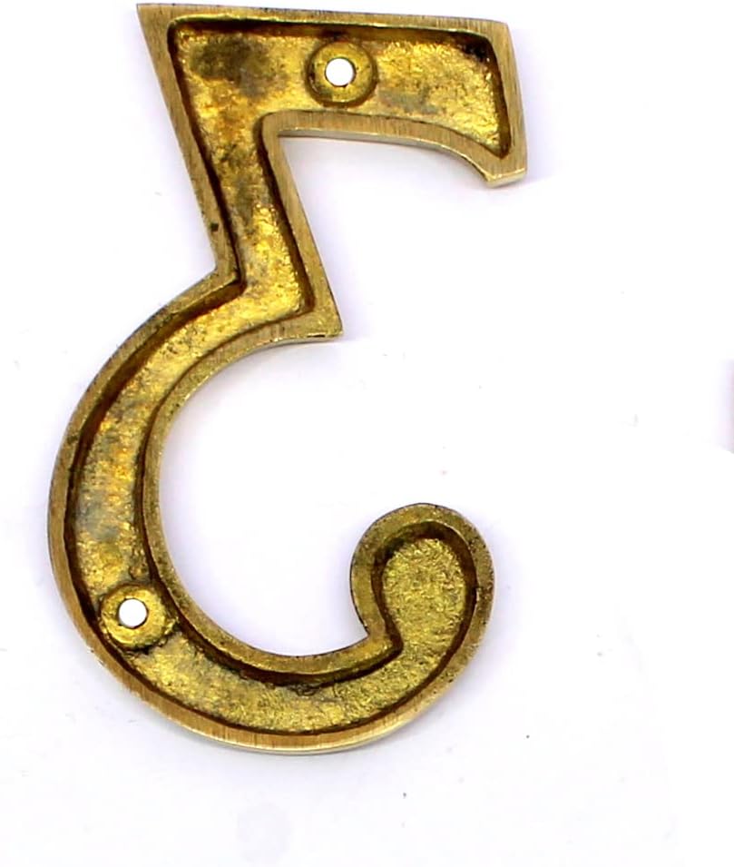 eSplanade 4 Brass House Hotel Door Number Plaque Numeric Numerical Digit 0-9 (3 (Three))