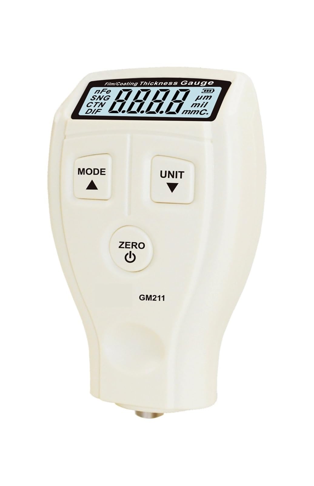 Medidor de espesor de revestimiento Medidor de espesor de recubrimiento de película LCD de 0 ~ 1500um 2 en 1 Fe/NFe medición de espesor de recubrimientos de pintura de superficie no magnética GM211