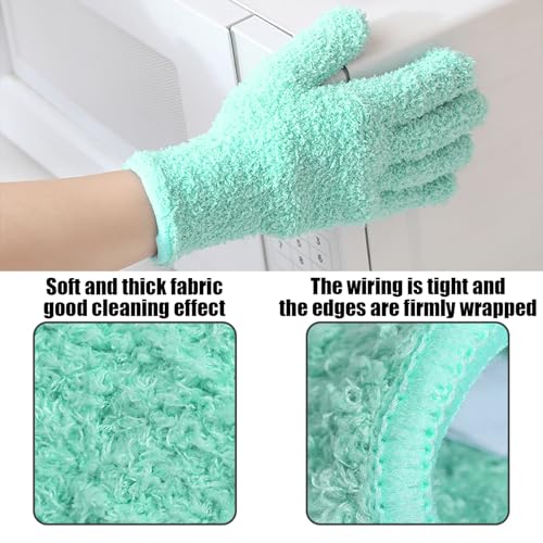 Miniatura 4 de Cwpfvqa 2 Pares De Guantes De Eliminación De Polvo De Microfibra Para Limpieza De Hogar, Plantas Absorbentes Y Reutilizables