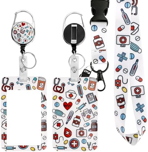 Porte Badge Enrouleur, 3pcs Porte Badges Avec Clip Rétractable, Infirmière Porte Badge Porte