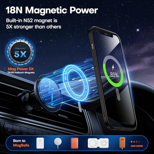 Image of TAURI for iPhone 12 Pro Case / 12 Case, Compatible with MagSafe Matte Black | with Screen Protector, Not-Yellowing Military-Grade Protection, Shockproof Slim Magnetic Case for iPhone 12 / 12 Pro