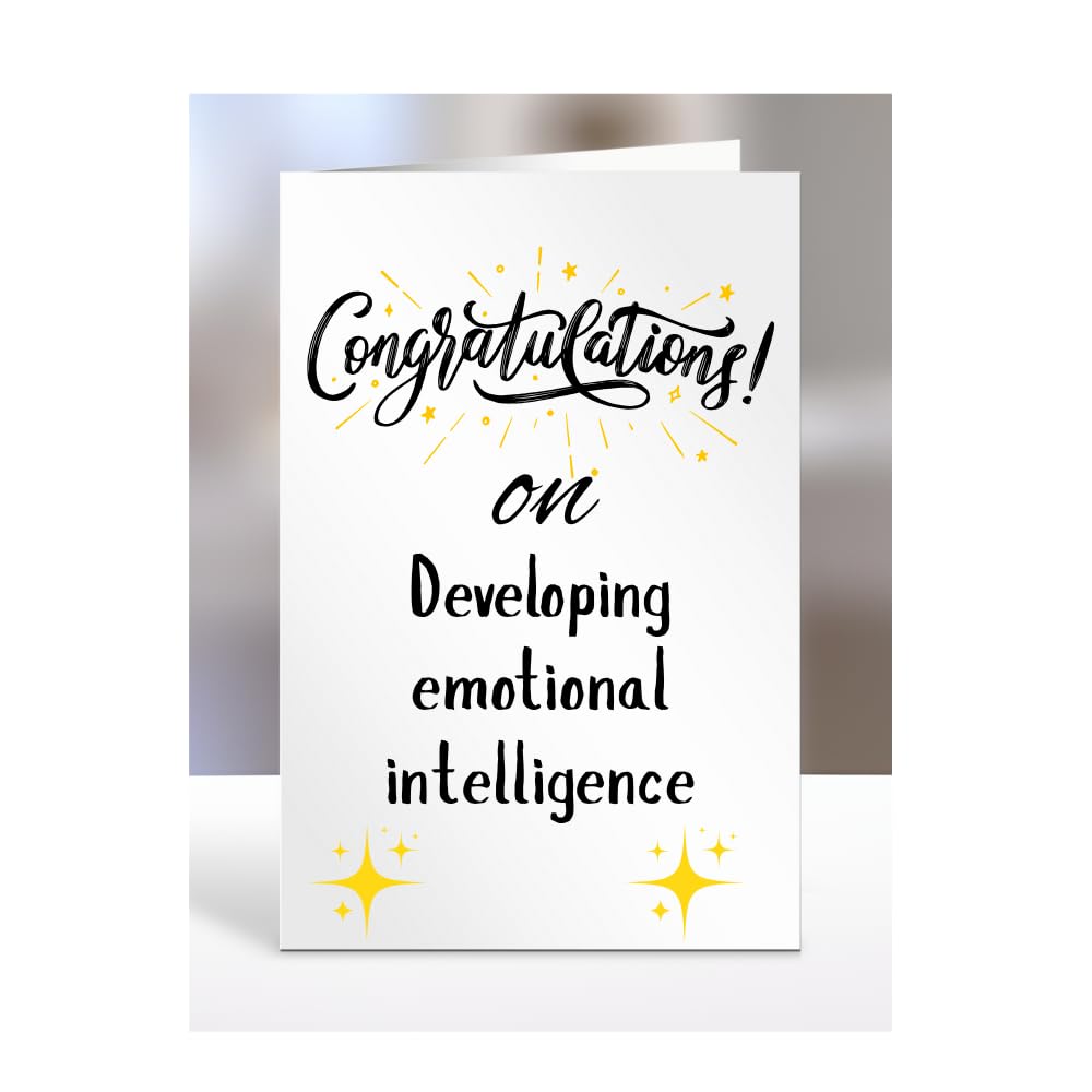 Congratulations on Developing emotional intelligence Card, Gifts for Men or Women, Presents for Christmas, Greetings Card, Him, Her, Female, Male, A5-113_148 — image 1