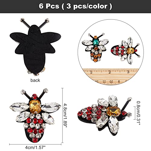 Infunly 6 Pieces Bee Beaded Patches Insect Patches Rhinestone Sew On Embroidered Patches Applique For Jeans, Jackets, Clothing, Scrapbooking Handbag Shoes Diy Decorative Patches #TOP1