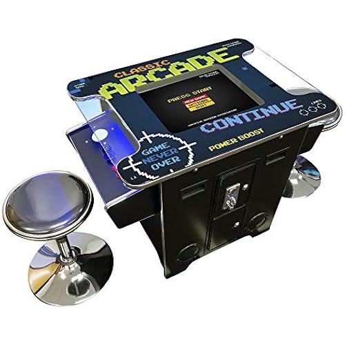 Creative Arcades Full Size Commercial Grade Cocktail Arcade Machine | 2 Player | 60 Games | 22" LCD Screen |Square Glass Top | 2 Sanwa Joysticks | Trackball | 2 Stools Included | 3 Year Warranty
