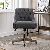 JINS&VICO Swivel Home Office Chair with Button Tufted Back, Height-Adjustable Desk Soft Seat, Accent