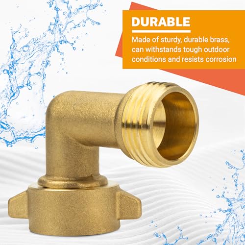 Image of 90 Degree Water Hose Elbow for RV, Features Convenient Easy Grip Connector, Hose Adapter for RV Water Hookups, Residential Outdoor Faucets and Washing Machine Hookups 1 pack