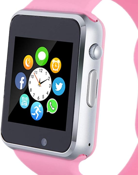 Reloj inteligente, teléfono inteligente con tarjeta SD, cámara, podómetro,  notificación de llamadas, ranura para tarjeta SIM, reproductor de música,  compatible con Android, Samsung, Huawei y iPhone (funciones parciales) para  mujeres, niñas, adolescentes :