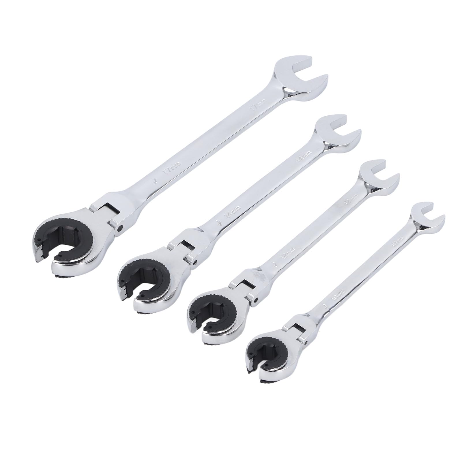 Aramox Zestaw Kluczy Grzechotkowych 6-częściowy Klucz do Rur ze Stali Cr V 10 Mm 12 Mm 13 14 15 17 Przekładnia z 72 Zębami do Nakrętek Przewodów Paliwowych i Przewodów Hamulcowych