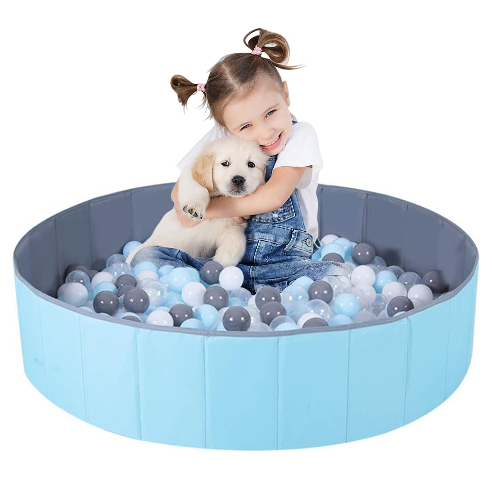 KBIBCK Ball Pit, Foldable Baby Ball Pit, 80 CM Kids BallPit for Children Girls Boys Nursery Baby Playpen
