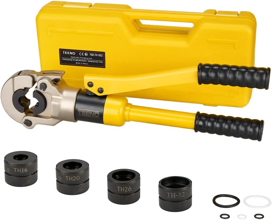 TEENO Alicates Prensadores de Tuberías (100 kn), Crimpadora Hidráulica Multicapa ΦTH16-20-26-32 mm, Para Tubos de Aluminio y Plástico, Tubos de Acero Inoxidable - ¿Vale la pena?