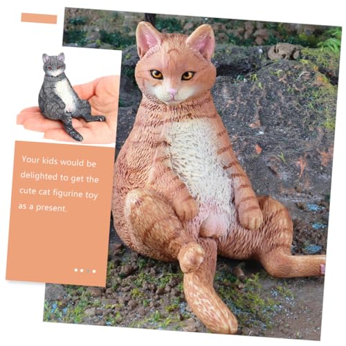 Figurines chat réalistes lot de 2 statuettes miniatures pour décor de maison - 7
