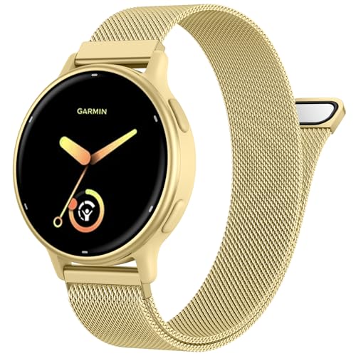 JKD Correa de 20 mm compatible con Garmin Vivoactive 5 Watch Bands, Vivoactive 6/3, correa de malla milanesa de acero inoxidable suave para Garmin Forerunner 165/245/Venu Sq Watch Band para hombres y