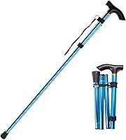 Vista 11 de Fullgaden Versión mejorada para senderismo, senderismo, camping y poste plegable, portátil, ajustable, muletas de montañismo al aire libre para Rojo