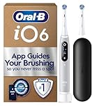 Oral-B iO 6 Grey Electric Toothbrush, 2 Toothbrush Heads, 1 Travel Case, Designed by Braun