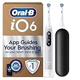 Oral-B iO 6 Grey Electric Toothbrush, 2 Toothbrush Heads, 1 Travel Case, Designed by Braun