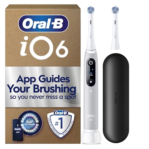 Oral-B iO6 Series Electric Toothbrush, plus 1 Oral B Electric Toothbrush Head and Travel Case, Gift Ideas for Him and Her, Grey Opal