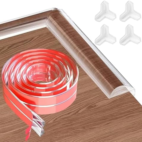 Corner Protector Baby Proofing,9.8FT Clear Edge Protector for Baby with 4 T Shape Corner Protectors Furniture Corner&Edge Safety Bumpers with Upgraded Strong Adhesive for Furniture&Sharp Corners Cover