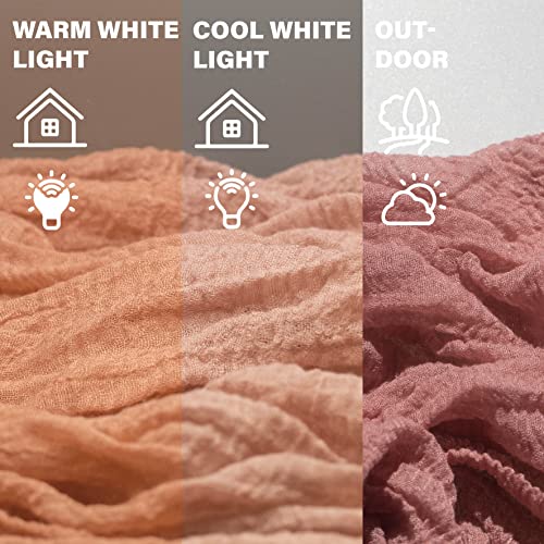 Vitalizart Dusty Rose Pink Cheesecloth Table Runner 10Ft Cheese Cloth Boho Tablecloth 35 X 120 Inches Gauze Fabric Rustic Decorations For Bridal Wedding Decor Baby Shower Valentines Birthday Party #TOP1