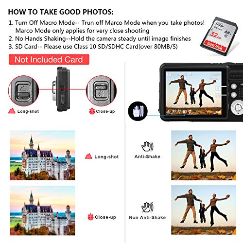 HD Mini Digital Cameras for Photography,Point and Shoot Digital Cameras for Kids Students Teens-Travel,Camping,Gifts - Thumbnail 6