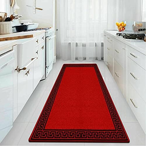 PHP Carpet Runners for Hallways Non-Slip Long & Wide Heavy-Duty Plain Super Absorbent Area Rugs, Stair Carpet and Kitchen Anti-slip Floor Mats - Greeky Rug (Silver & Black, 80 x 300 cm - Long Runner)